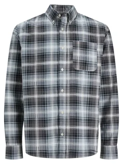 JPRBLUBROOK CORD X-MAS SHIRT L/S CH LN whisper white