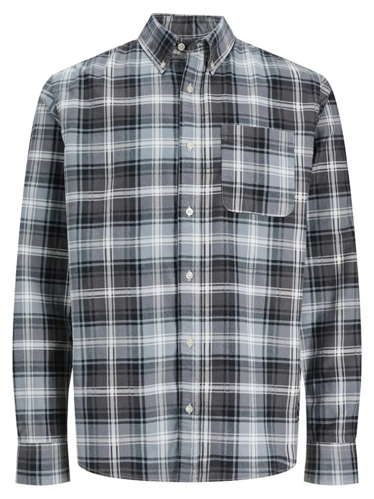 JPRBLUBROOK CORD X-MAS SHIRT L/S CH LN whisper white
