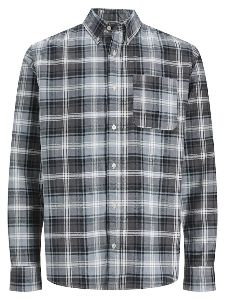 JPRBLUBROOK CORD X-MAS SHIRT L/S CH LN whisper white
