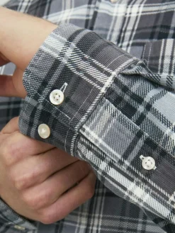 JPRBLUBROOK CORD X-MAS SHIRT L/S CH LN whisper white