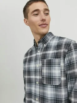 JPRBLUBROOK CORD X-MAS SHIRT L/S CH LN whisper white