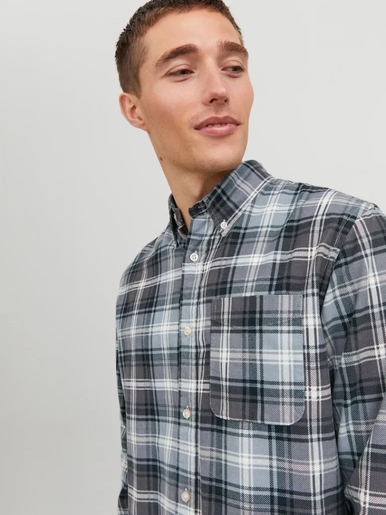 JPRBLUBROOK CORD X-MAS SHIRT L/S CH LN whisper white