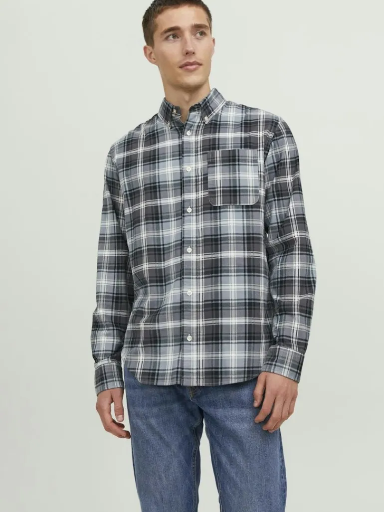 JPRBLUBROOK CORD X-MAS SHIRT L/S CH LN whisper white