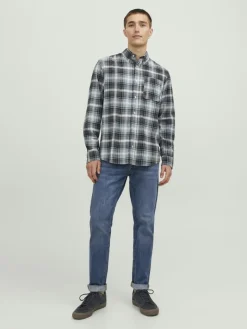 JPRBLUBROOK CORD X-MAS SHIRT L/S CH LN whisper white