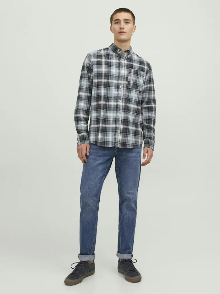 JPRBLUBROOK CORD X-MAS SHIRT L/S CH LN whisper white