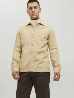 JPRPETE SPRING OVERSHIRT L/S SN sand