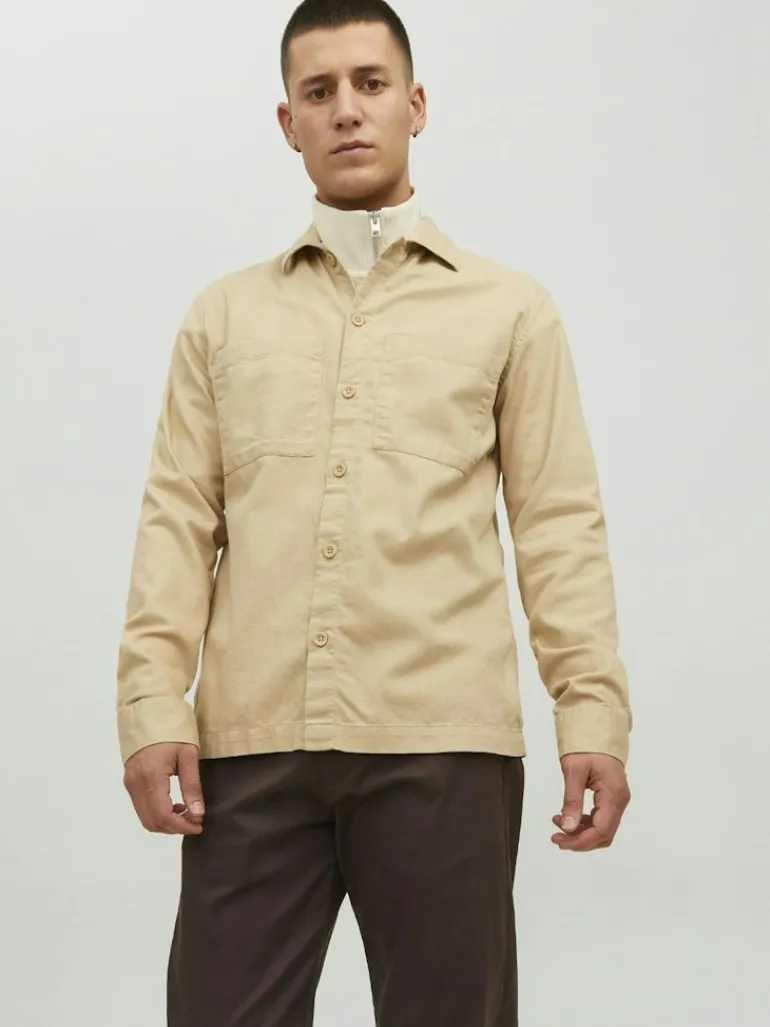 JPRPETE SPRING OVERSHIRT L/S SN sand