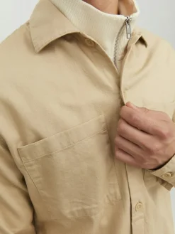 JPRPETE SPRING OVERSHIRT L/S SN sand