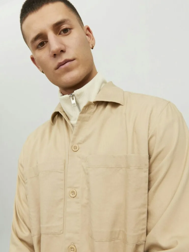 JPRPETE SPRING OVERSHIRT L/S SN sand