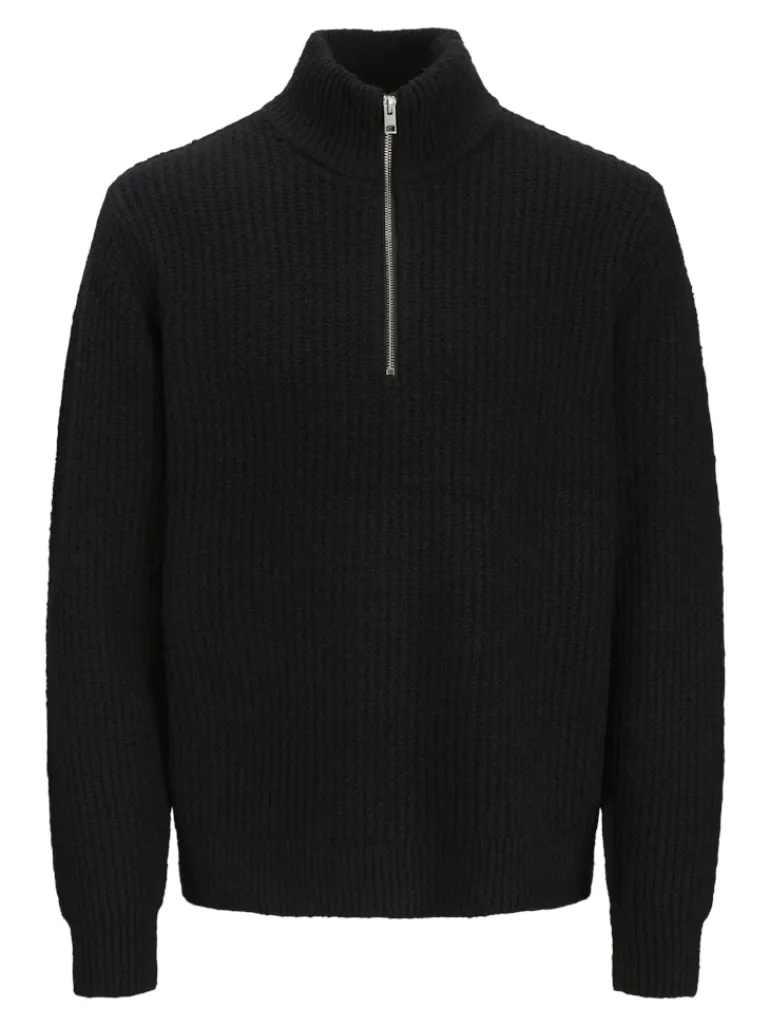 JPRWINTER KNIT HALF ZIP STYD AW24 black
