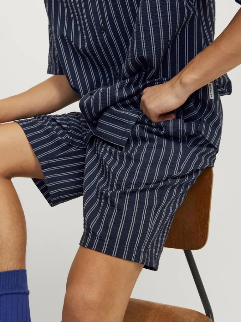 JPSTJAIDEN PALMA SEERSUCKER SHORT SRT dunkelblau2