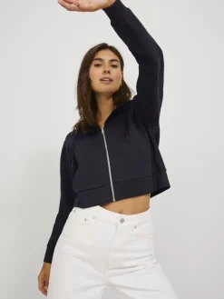 JXABBIE REG LS EVERY ZIP HOOD SWT NOOS black