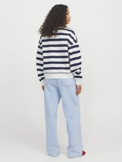 JXALFA STRIPE RLX LS CREW SWT LN vanilla ice