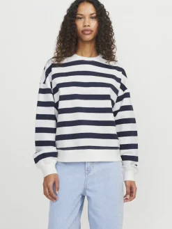 JXALFA STRIPE RLX LS CREW SWT LN vanilla ice