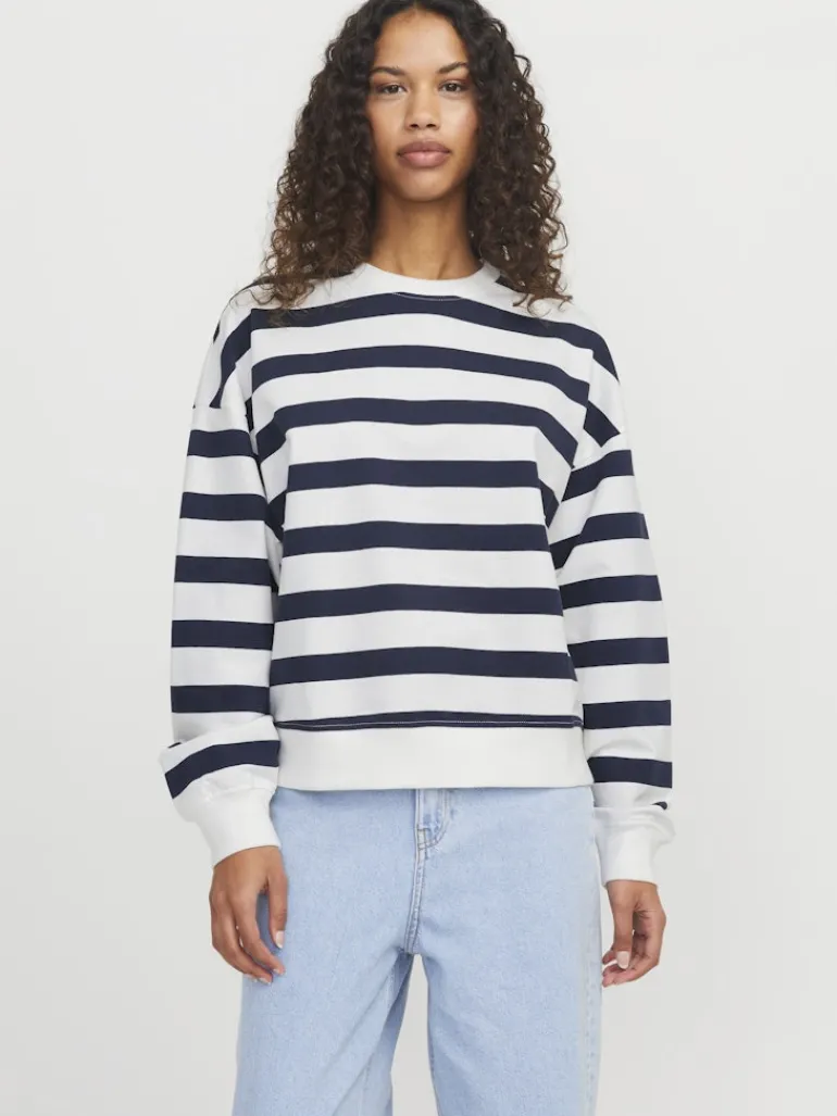 JXALFA STRIPE RLX LS CREW SWT LN vanilla ice