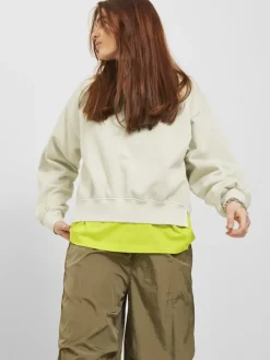JXALIMA LOOSE LS CREW SWT bone white