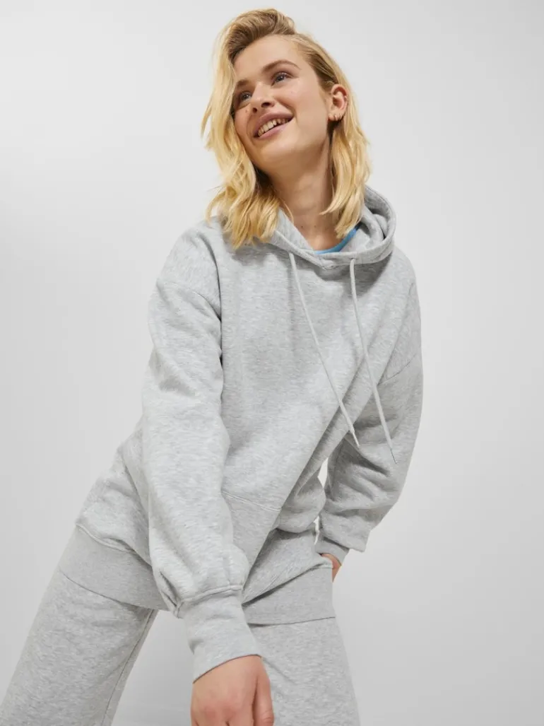 JXALLY VOL LS HOOD SWT SN light grey melange