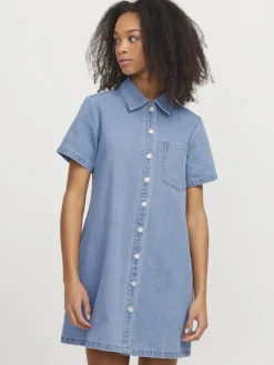 JXAMARA SS DENIM DRESS DNM SN light blue denim