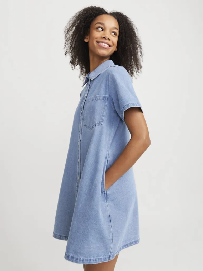 JXAMARA SS DENIM DRESS DNM SN light blue denim