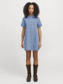 JXAMARA SS DENIM DRESS DNM SN light blue denim