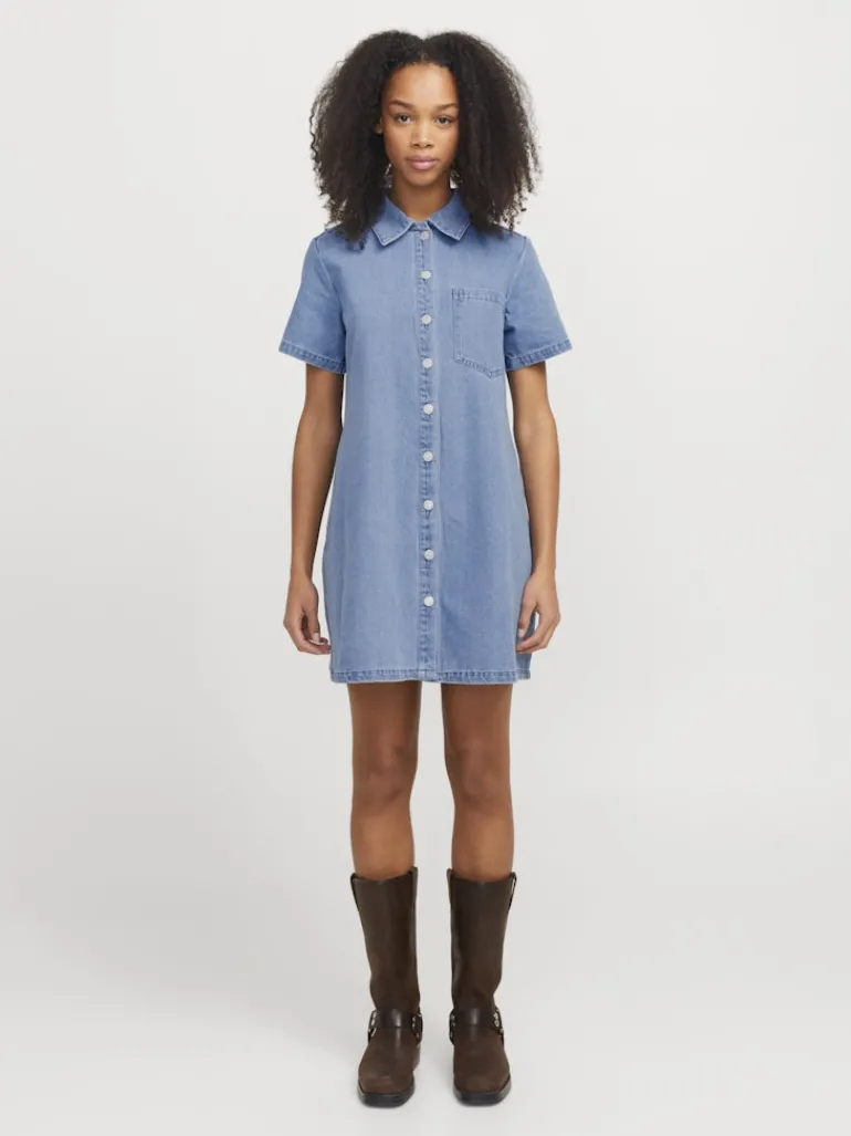 JXAMARA SS DENIM DRESS DNM SN light blue denim