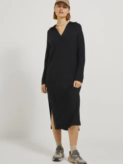 JXARIELLA POLO NECK DRESS KNIT black