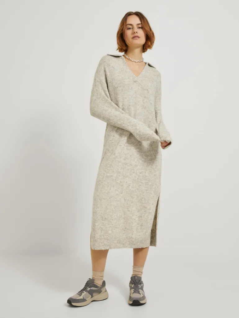 JXARIELLA POLO NECK DRESS KNIT cloud dancer