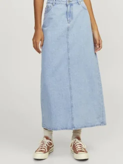 JXAURA LONG MW DENIM SKIRT DNM light blue denim
