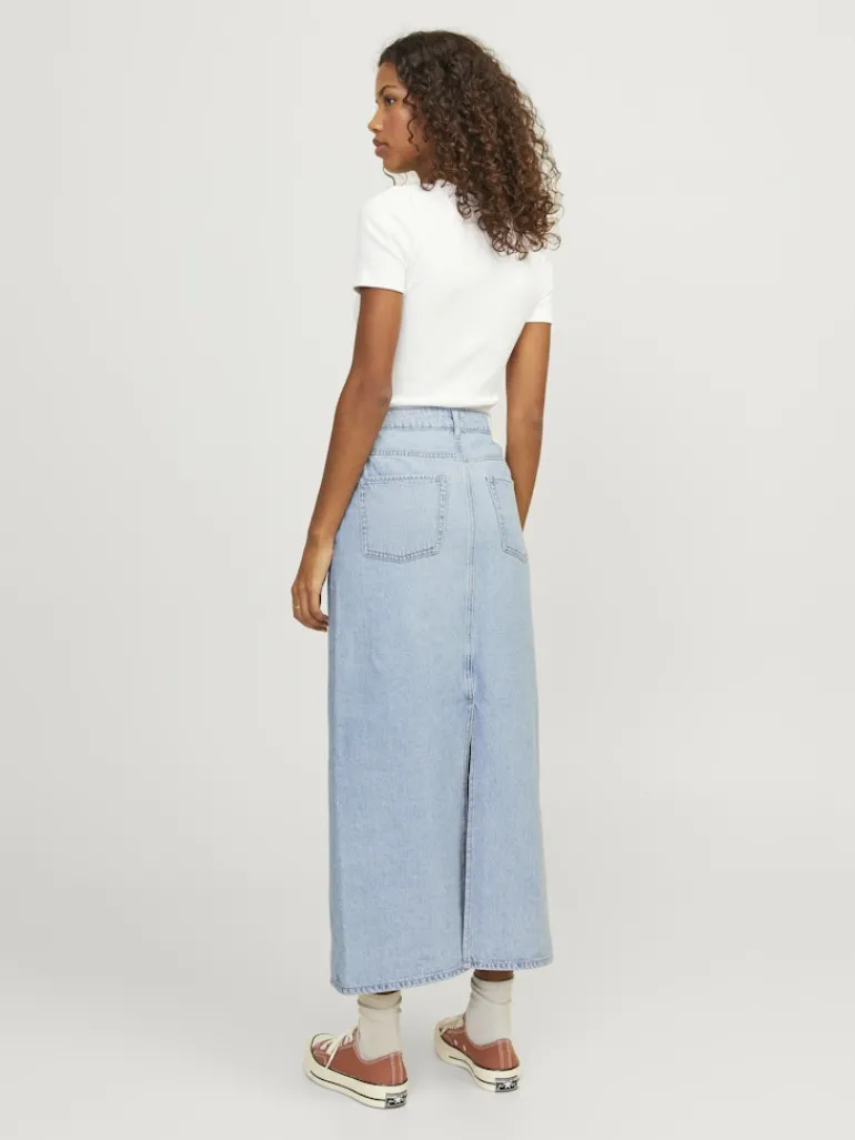 JXAURA LONG MW DENIM SKIRT DNM light blue denim