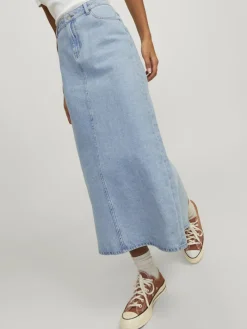 JXAURA LONG MW DENIM SKIRT DNM light blue denim