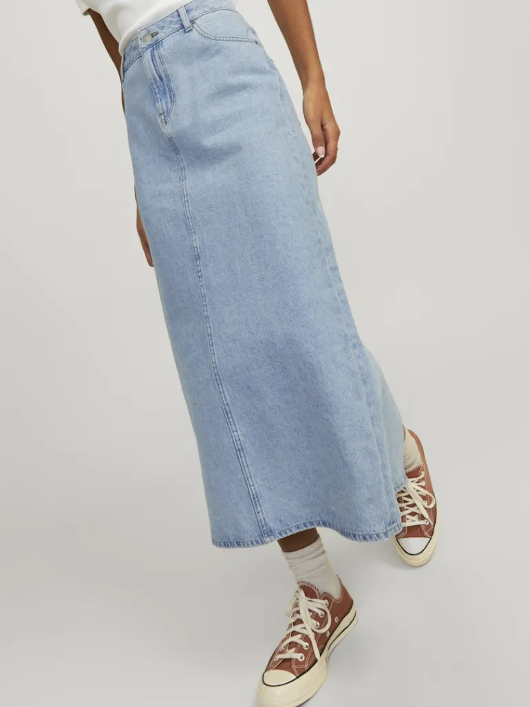JXAURA LONG MW DENIM SKIRT DNM light blue denim