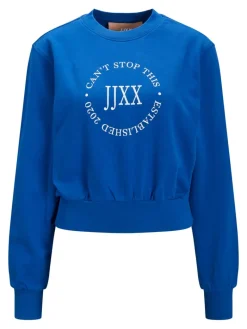 JXBELLA LS RELAXED VINT SWEAT SN blue iolite-bright white print
