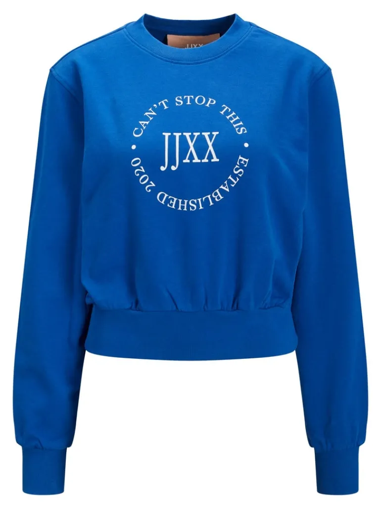 JXBELLA LS RELAXED VINT SWEAT SN blue iolite-bright white print