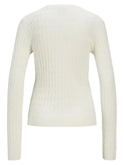 JXCARA COMFY CABLE CREW NECK KNIT vanilla ice