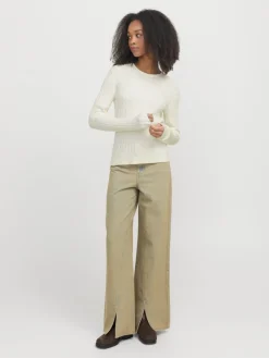 JXCARA COMFY CABLE CREW NECK KNIT vanilla ice