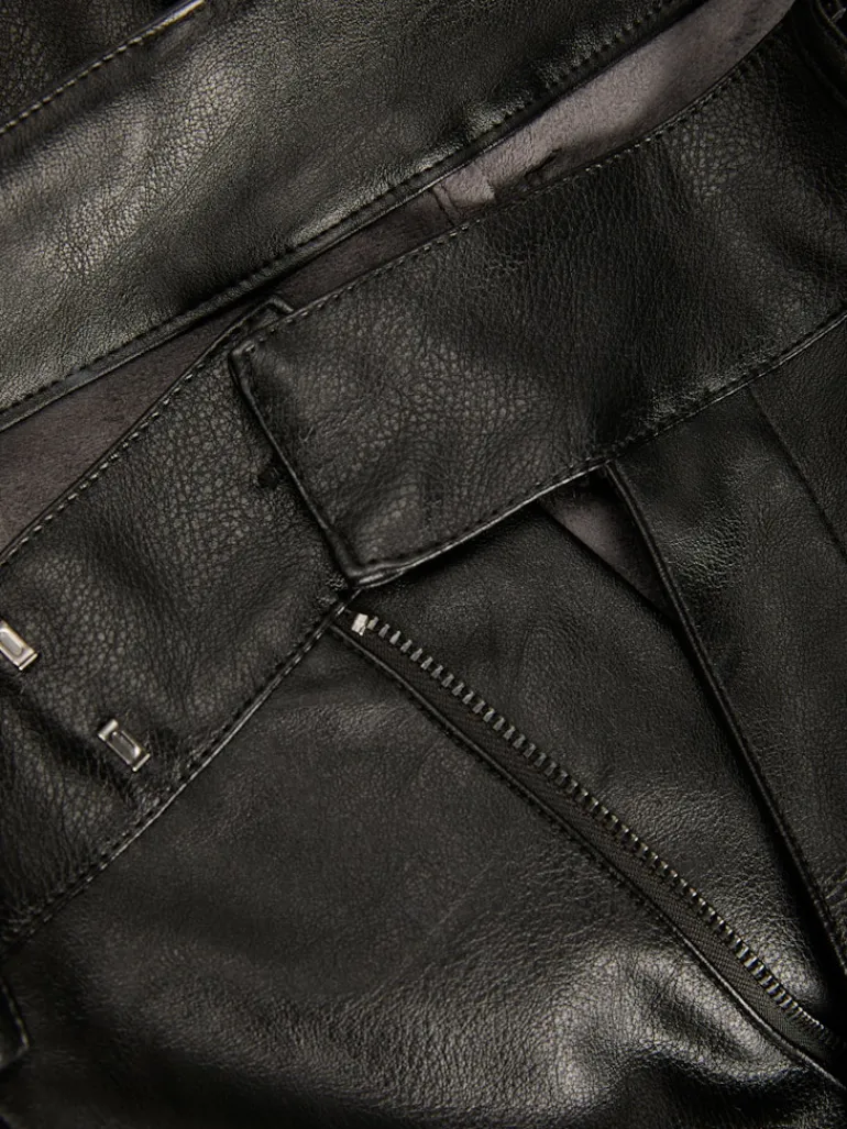 JXCATIE FAUX LEATHER PANTS NOOS black