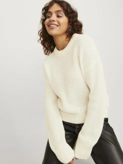 JXEMBER FLUFFY CREW NECK KNIT vanilla ice