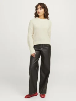 JXEMBER FLUFFY CREW NECK KNIT vanilla ice