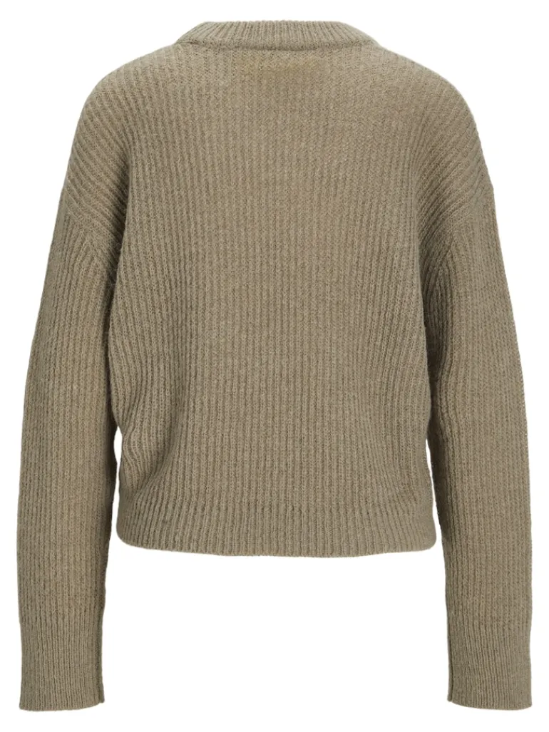 JXEMBER FLUFFY CREW NECK KNIT brindle