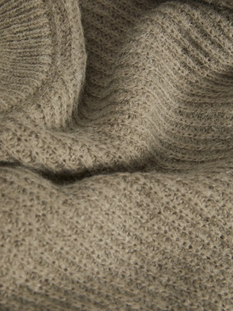 JXEMBER FLUFFY CREW NECK KNIT brindle