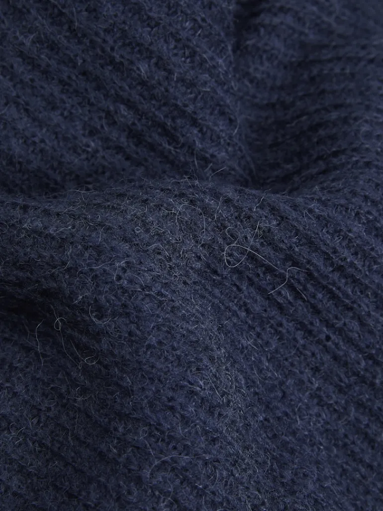JXEMBER FLUFFY CREW NECK KNIT navy blazer