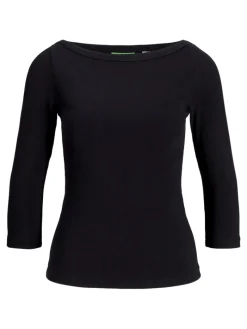 JXFIFI STR 3/4 BOATNECK TOP JRS NOOS black