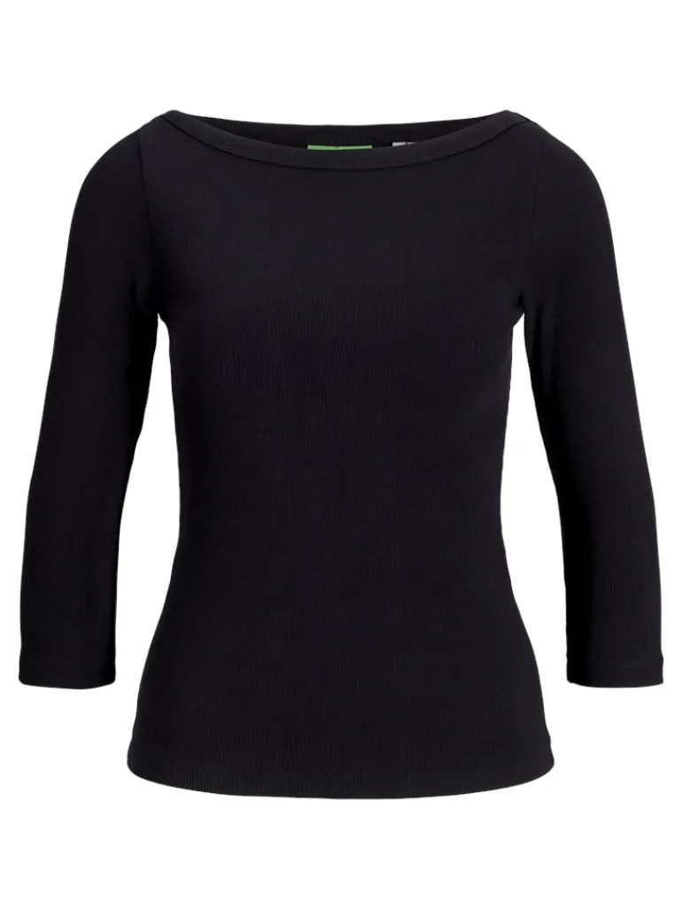 JXFIFI STR 3/4 BOATNECK TOP JRS NOOS black