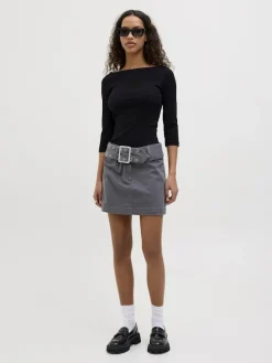 JXFIFI STR 3/4 BOATNECK TOP JRS NOOS black