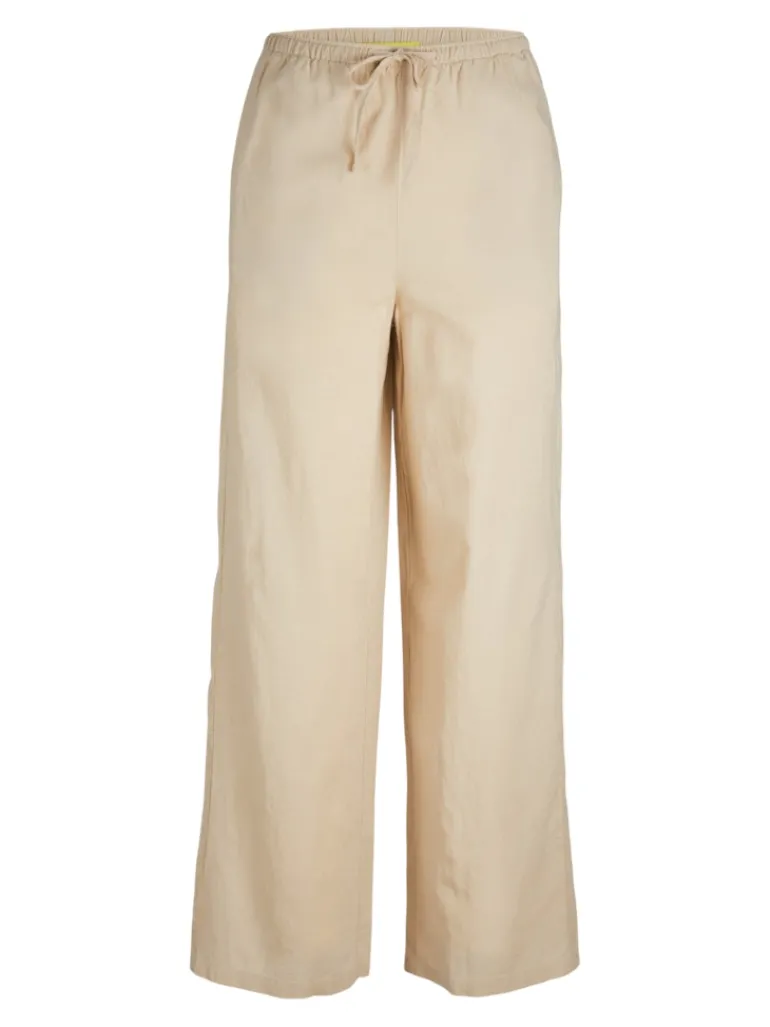 JXFLORA LINEN BLEND MW PANT WVN SN cement
