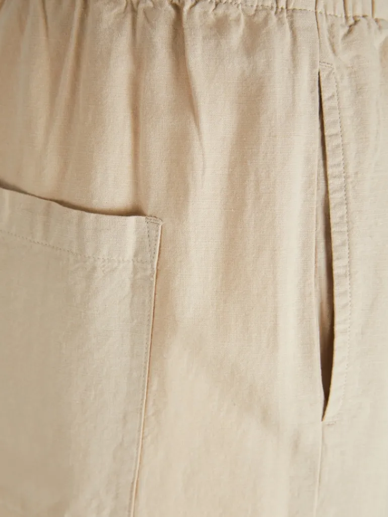 JXFLORA LINEN BLEND MW PANT WVN SN cement