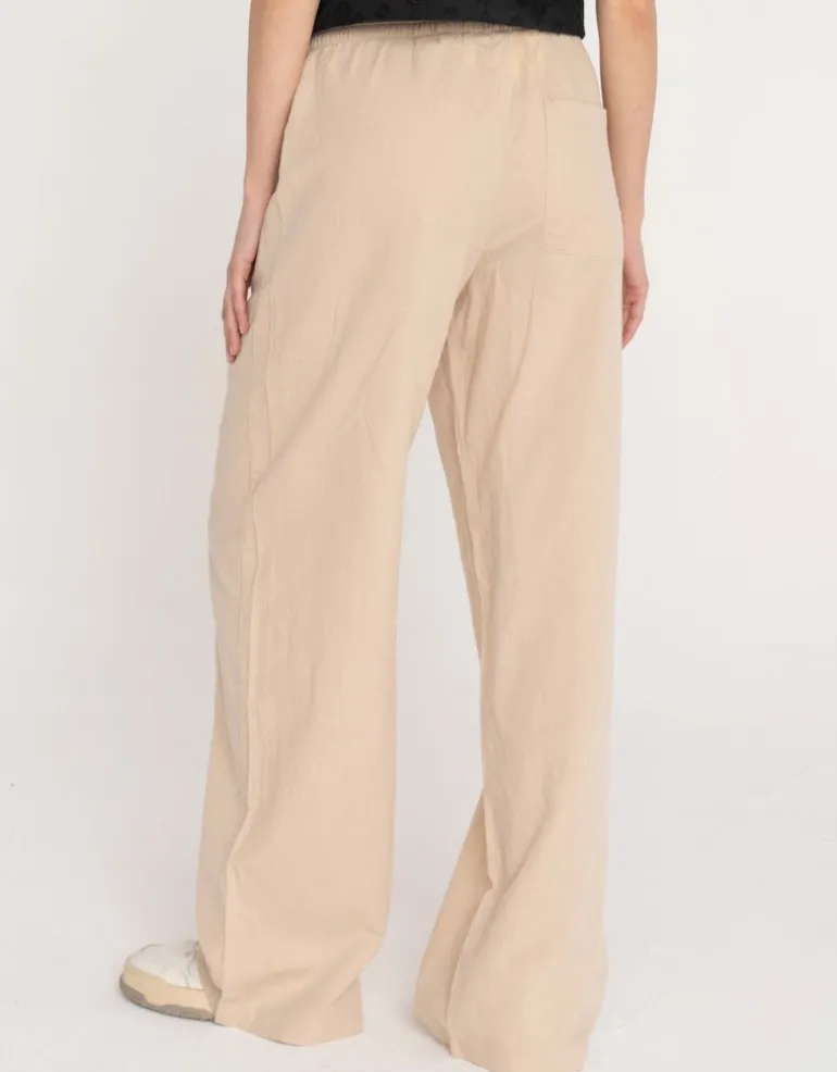 JXFLORA LINEN BLEND MW PANT WVN SN cement
