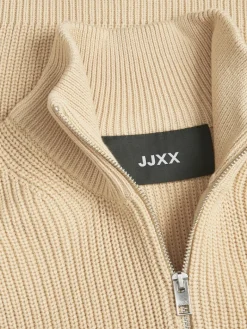 JXFLORENCE TWIST HALF ZIP VEST KNIT SN beige