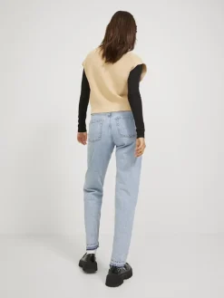 JXFLORENCE TWIST HALF ZIP VEST KNIT SN beige