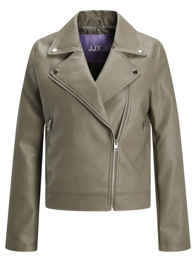 JXGAIL FAUX LEATHER BIKER JACKET NOOS brindle